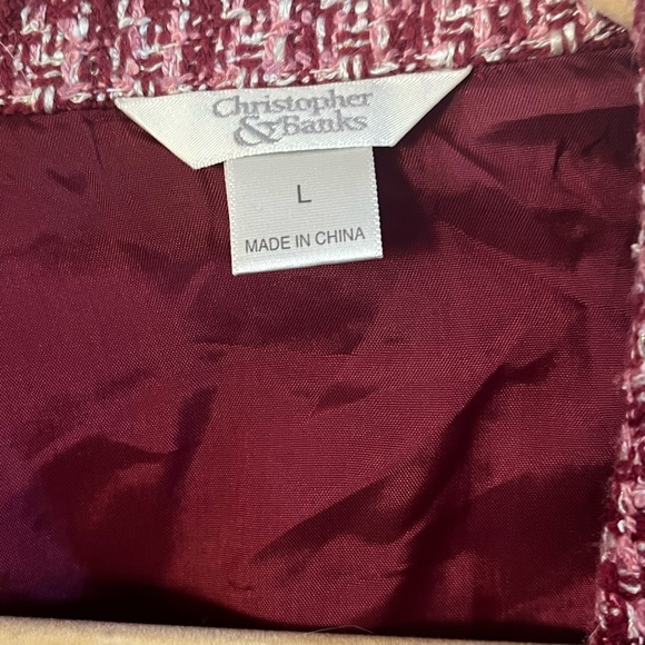 Christopher & Banks Maroon Tweed Blazer - Picture 2 of 3